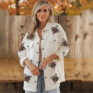 Super cute sequin turkey Shacket S L XL